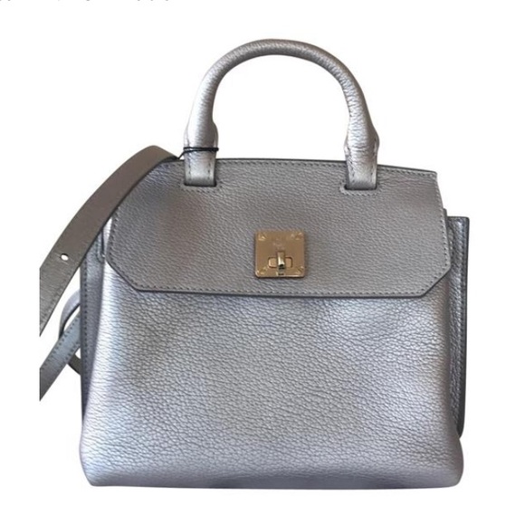 MCM Handbags - MCM NWT Metallic Milla Spike Ave Small Silver Leat